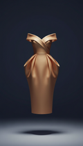 Structured Cocktail Dress in Golden Peach