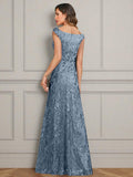 Sequin Mother of The Bride Dresses for Wedding Guest Off The Shoulder Evening Formal Dress JH037 Dusty Blue