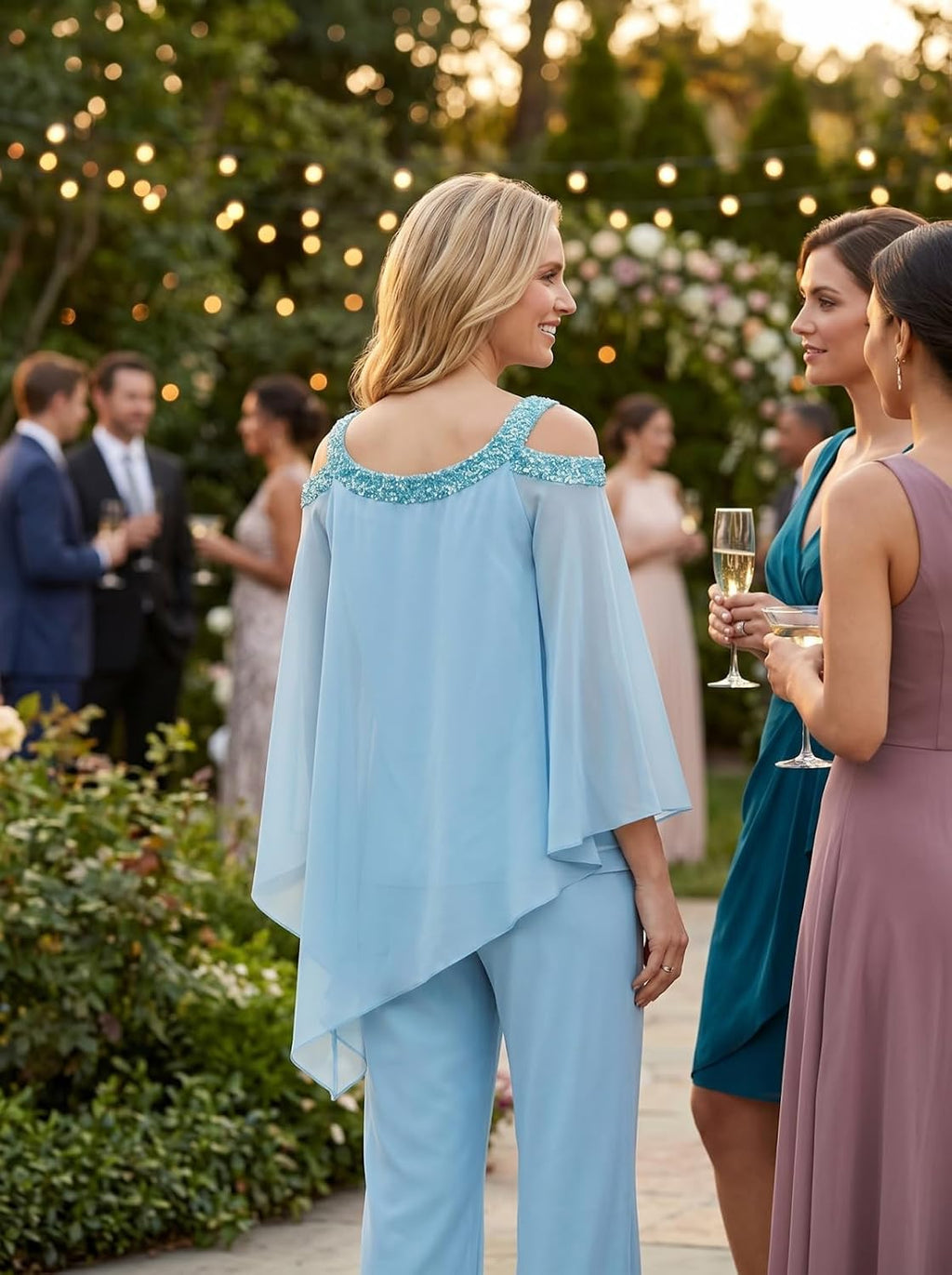 Why the Dusty‑Blue Chiffon Pant Suit Might Just Be Your Best Wedding Guest Outfit