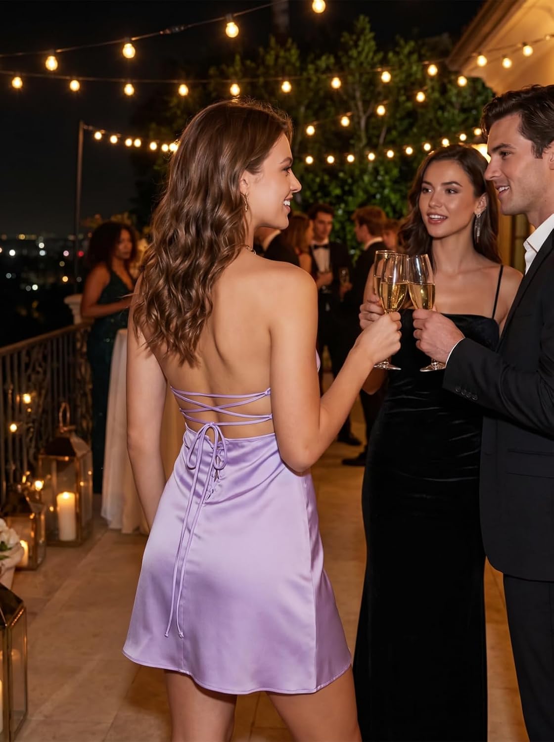 When a Navy Satin Dress Becomes the Easy Choice for Homecoming