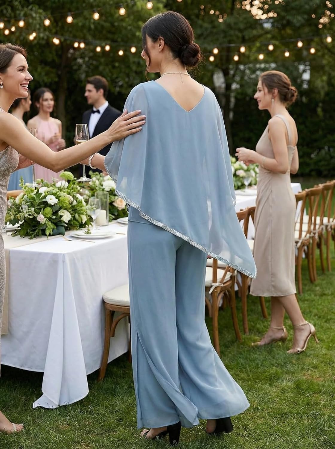 Why the Dusty‑Blue Chiffon Pant Suit Might Just Be Your Best Wedding Guest Outfit