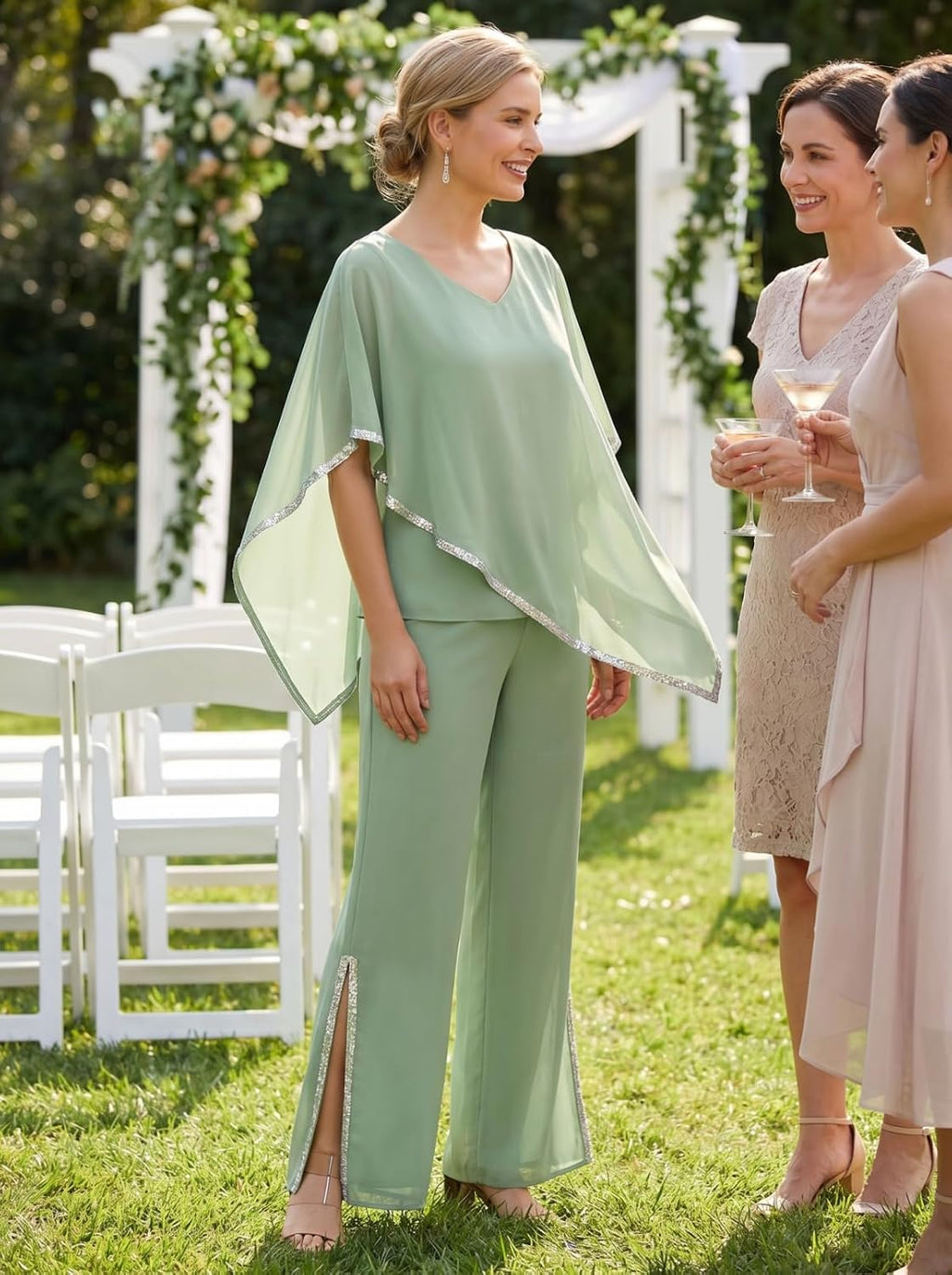 Why the Dusty‑Blue Chiffon Pant Suit Might Just Be Your Best Wedding Guest Outfit