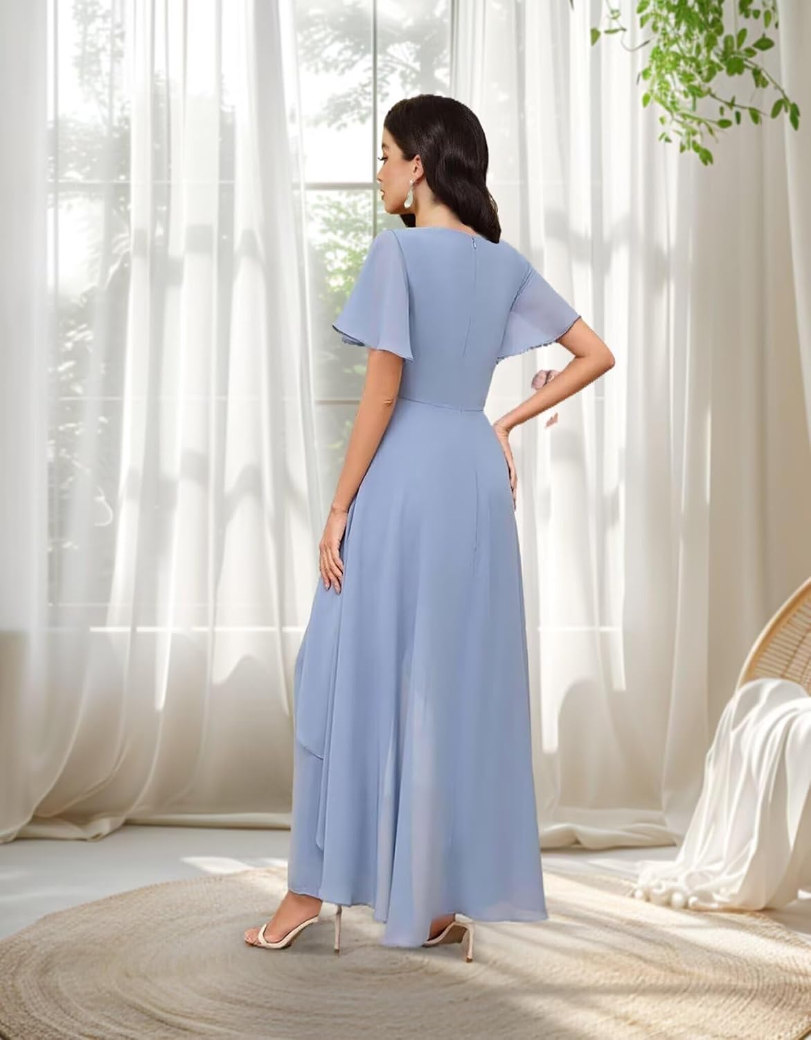 Why the Dusty Blue Chiffon Jumpsuit Might Just Be Your Best Wedding Guest Pick