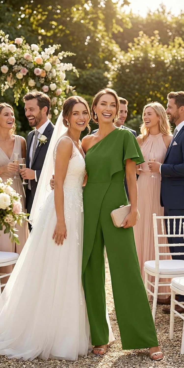 Aqua One‑Shoulder Jumpsuit: A Fresh Take on Wedding Guest Style