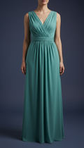 Draped Maxi Dress in Minted Teal